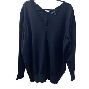 Lane Bryant Classic Black V-Neck Sweater Size 26/28